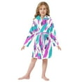 thumbnail image 6 of FORMRS Niños Bathrobe Unisex Hooded Robe Soft Plush Pajamas Sleepwear, Size 7-9T, Abstract Drawing, 6 of 7