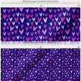 thumbnail image 2 of Soimoi Blue Cotton Cambric Fabric Pink Heart Print Fabric by the Yard 42 Inch Wide, 2 of 7