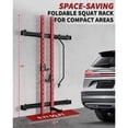 thumbnail image 4 of Heavy Duty Folding Wall Mounted Squat Rack - 1000lbs Capacity Power Rack with Pull Up Bar, j-Hooks & Landmine for Home Gym Space Saving, 4 of 9