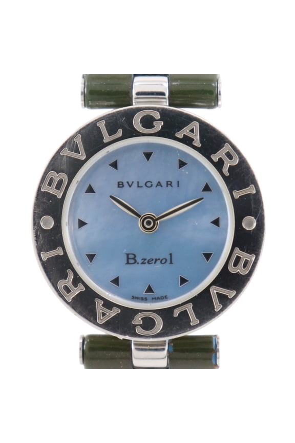 Pre-Owned Bulgari BVLGARI Bzero1 Watch BZ22S Stainless Steel Quartz Analog Blue Mother-of-Pearl...
