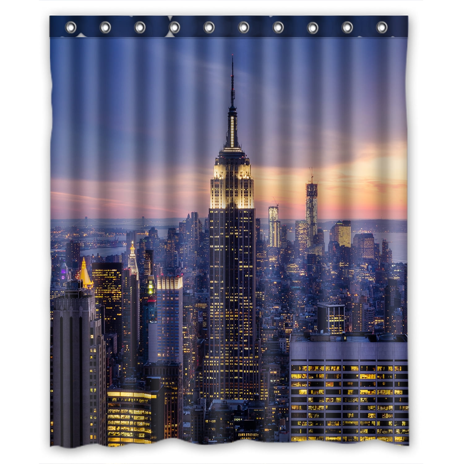 ZKGK New York City Skyline Waterproof Shower Curtain Bathroom Decor