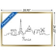 thumbnail image 3 of Line Art Skyline - Paris Wall Poster, 22.375" x 34", Framed, 3 of 3