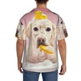thumbnail image 5 of Fotbe Dog Sitting In Bathtub With Duck On Head print Short Sleeve Button Down Shirts for Men Casual Summer Beach Wrinkle Free Shirt-4X-Large, 5 of 7