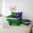 thumbnail image 5 of Feelyou Modern Game Console Bedding Comforter Set 7pcs for Kids, Cartoon Gamepad Lover King Bedding Sets, Green Blue Square Abstract Reversible Bed Sheets, Super Cozy Room Decor, 5 of 7