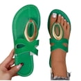 thumbnail image 4 of KEGIRLOM Women's Fashionable Casual Shoes With Metal Buckle Plus Size Spring/Summer Style Trendy And Comfortable Flat Beach Sandals. Army Green 8.5, 4 of 5