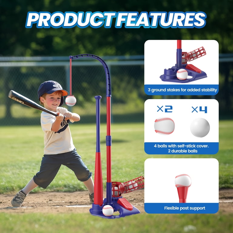 JoyStone 3-in-1 T Ball Set, Adjustable Height Baseball photo 4