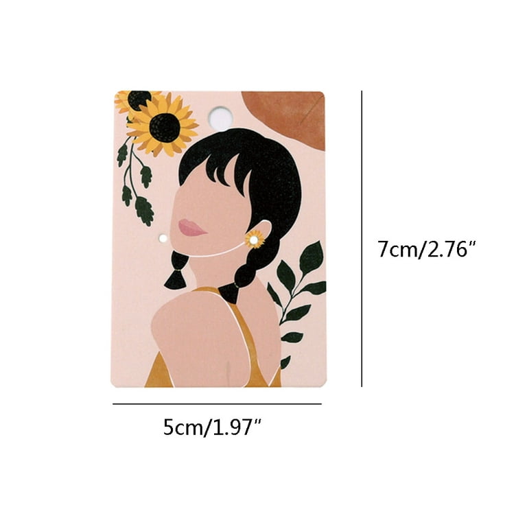 GENEMA 100 Pcs Creative Paper Earrings Cards Girl Design Cardboard Necklace  Packaging 