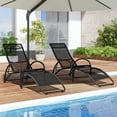 thumbnail image 3 of GVN Outdoor Rocking Chair Rocking Chairs & Gliders,2-in-1 Outdoor Rocking Chair with 4-Position Adjustable Backrest for Patio Porch Poolside-Black, 3 of 10