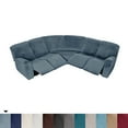 thumbnail image 6 of Eurhowing 5 Seat Recliner Sofa Cover, Soft Velvet Stretchable L-Shaped Sectional Couch Slipcovers, Corner Reclining Sofa Covers Furniture Protector, Grey Blue, 6 of 10