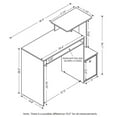 thumbnail image 4 of Pemberly Row Wood Multipurpose Computer/Writing Desk w/Bin in Dark Walnut, 4 of 4