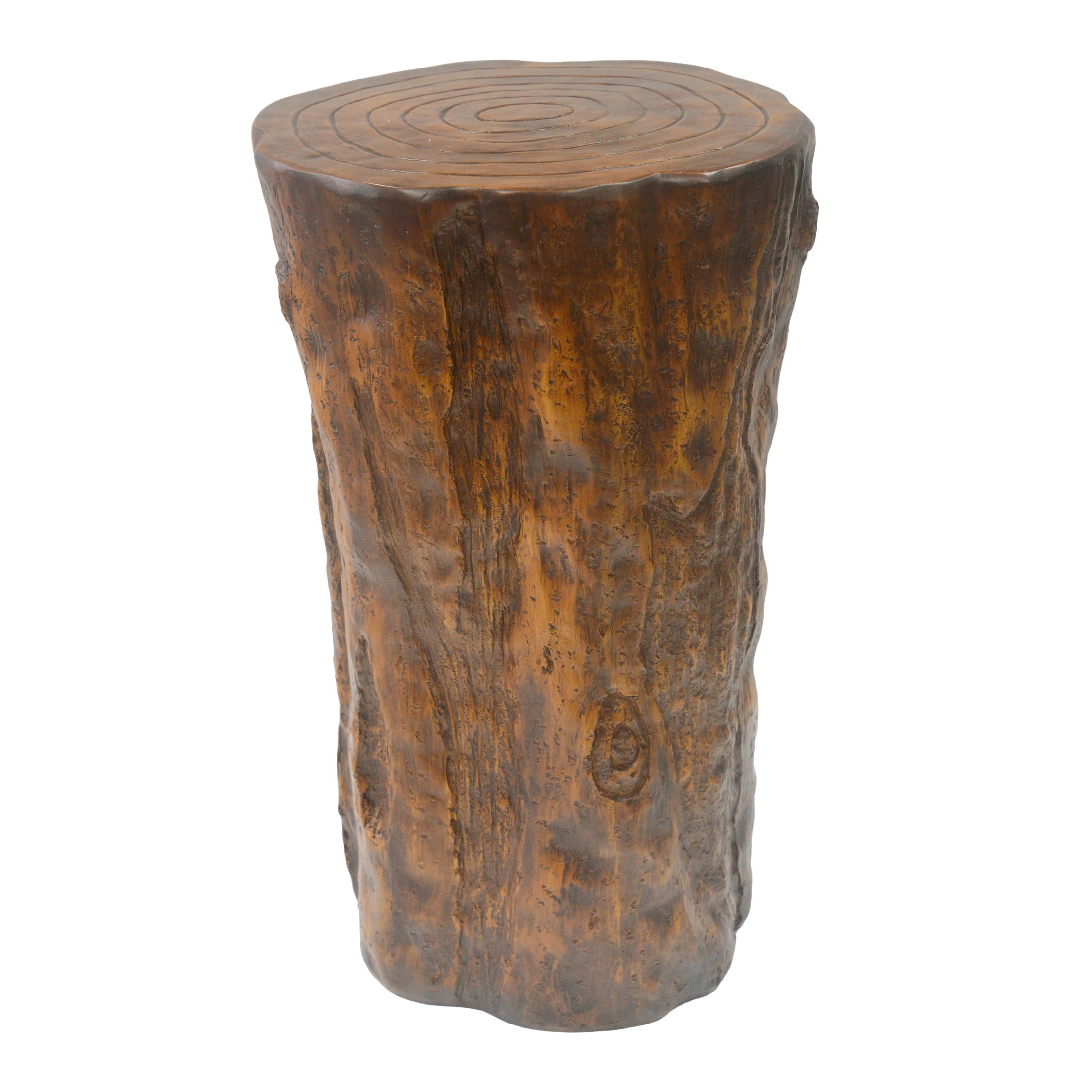 Christopher Knight Home 31"H Rustic Tree Stump MGO Side Table, Outdoor Log End Table, Antique Brown