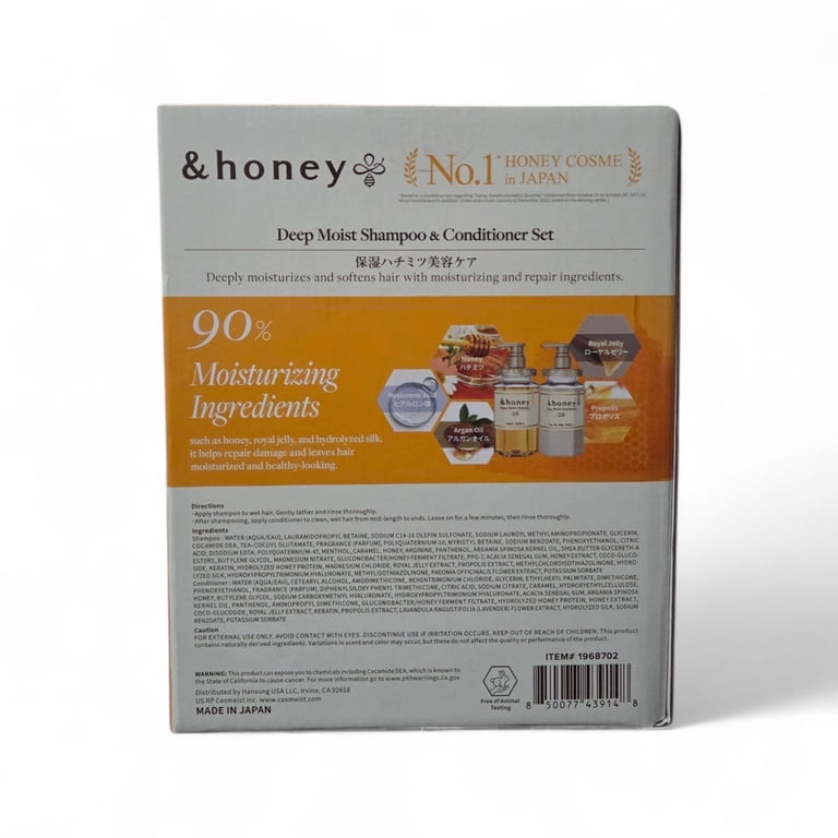 &honey Deep Moist Shampoo & Conditioner Set, Honey Infused