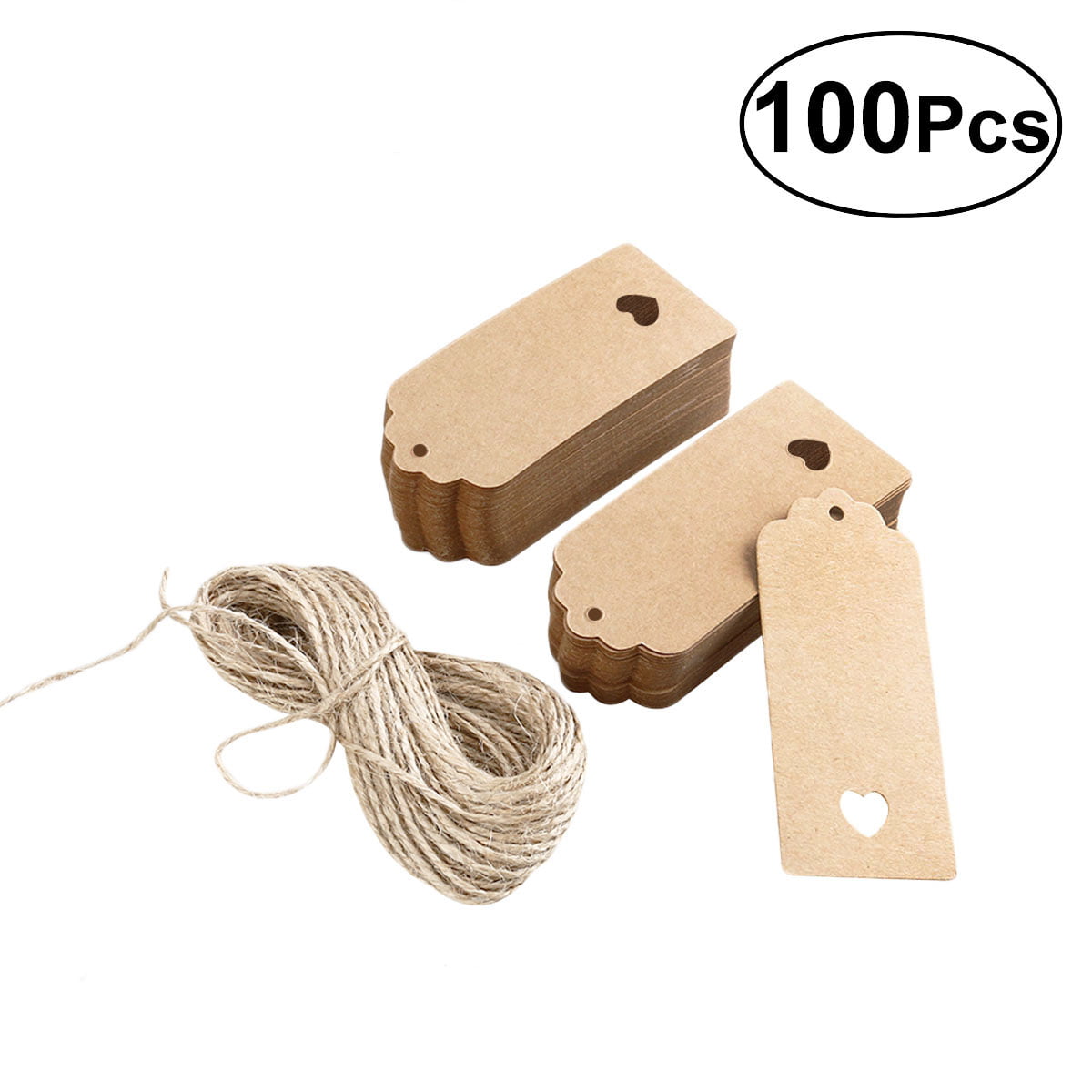 Gift Labels DIY Tag Price Label Kraft Paper Tag 50pcs Gift Tag Blank with Lovely Hollow Heart for Wedding Favour Cards Brown Tag-50Pcs