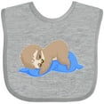 thumbnail image 3 of Inktastic Cute Baby Sloth Sleeping on Blue Pillow Boys or Girls Baby Bib, 3 of 4