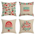thumbnail image 3 of Fundas de almohada de Navidad Decoraciones de granja Funda de cojín de tela escocesa para sofá Ropa de cama (Árbol de acuarela, Camión rústico, Papá Noel, Muñeco de nieve) kaili Sencillez, 3 of 5