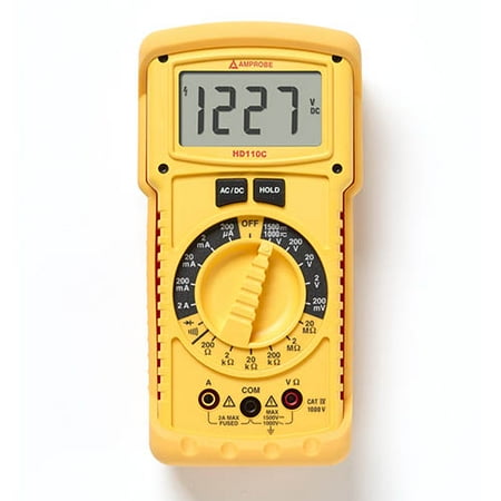 Digital Multimeter Cat - Amprobe HD110C Heavy Duty Digital Multimeter, 1500VDC /1000VAC, CAT IV, IP67 Rated, w/ Accessories
