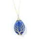 thumbnail image 1 of Zhuge Collar con colgante de árbol de la vida, adornos de collar para hombres y mujeres hechos a mano, collar con colgante de gota de agua de árbol de la vida envuelto en oro (azul), 1 of 5