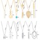 thumbnail image 3 of 12 piezas de collar largo con colgante para mujer, barra de oro, plumas, triángulo, hoja, cerradura, borla Y collar, conjunto de joyería para niñas JM JM, 3 of 5