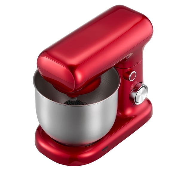 Stand Mixer, 3 QT Electric Kitchen Mixer, 300W Dough-Mixer, 10 Speeds Tilt-head Food-Mixer with Stainless Steel Bowl, Dough Hook, Whisk, Beater, for Baking, Mixing, Whipping & Kneading, Red