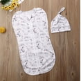 thumbnail image 4 of SUNSIOM Newborn Infant Baby Cartoon Animal Zipper Swaddle Wrap Blanket + Hat, 4 of 9