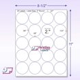 thumbnail image 4 of NextDayLabels 2" Round Laser/Ink Jet White Sticker Labels - for Printing with NO Bleed - 20 Per Page | 500 Labels, 4 of 6