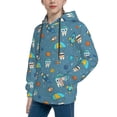 thumbnail image 2 of Kdxio Teeth Cosmonaut Pattern Boys Athletic Unisex Boys Girls Hoodie with Pocket Sweatshirts-Large, 2 of 6