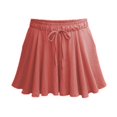 thumbnail image 4 of B91xZ Womens Shorts Casual 5" Inseam Drawstring Linen Blend Short,Red XXL, 4 of 4
