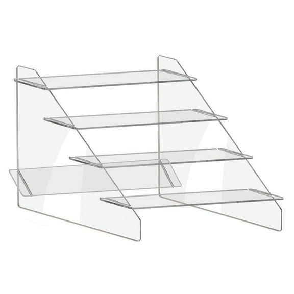 4 Tier Acrylic Display Stand Display Rack For Cupcake Perfume Doll Transparent Trapezoidal Storage Shelf Organizer