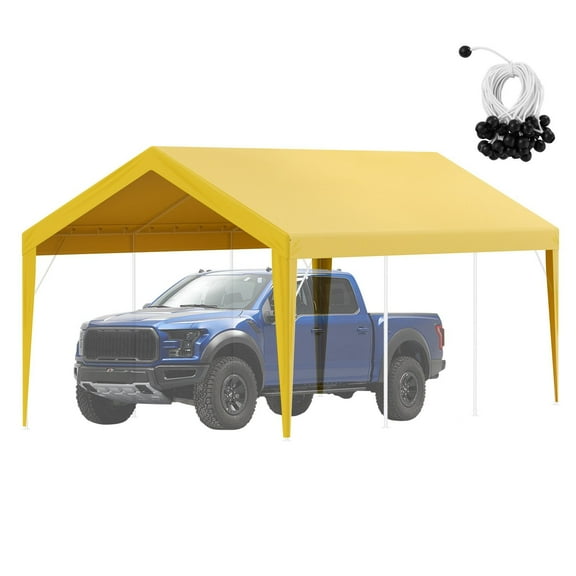 Replacement Canopy Cover 10x20 ft, Heavy-Duty Waterproof Tarp for Carport & Shelter, UV Resistant, Beige (Top Only, No Frame)