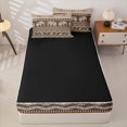 thumbnail image 4 of jejeloiu Earthy Elephant Zipper Twin Comforter Sets with Fitted Sheet and 2 Pillowcases,Boho Pattern Zipper Bedding Set For Boys,Brown Beige,Black Reversible,4 Pieces, 4 of 7