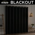 thumbnail image 2 of Eclipse Blackout Curtains, Darrell Thermaweave Grommet Extra Wide Curtains, Sliding Door Curtains 84 in x 100 in, Black, Sold as a Single Curtain Panel, 2 of 8