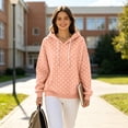 thumbnail image 2 of Women's Polka Dot Hoodie Long Sleeve Pullover Sweatshirt with Kangaroo Pocket Drawstring Casual Fall Hoodie, 2 of 5
