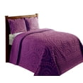 thumbnail image 5 of Better Trends 81" x 110" Bedspread For Twin Size Bed 100% Cotton Soft & Breathable Bedding Luxurious Medallion Design, Machine Washable (Plum) Rio Collection, 5 of 6