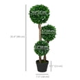 thumbnail image 3 of HOMCOM 3ft Artificial Tree, Three Ball Boxwood Topiary for Indoor Outdoor, 3 of 10