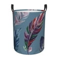 thumbnail image 2 of YFYANG Waterproof Laundry Hamper, Retro Feather Pattern Laundry Basket Oxford Fabric with Handle Foldable, S, 2 of 8