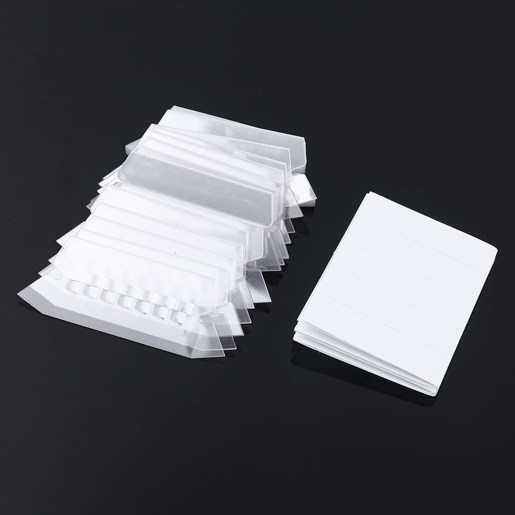 Clear File Tab File Marking Inserts 50-Pack Clear Plastic File Folder Tabs With Paper ...