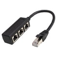 thumbnail image 1 of Divisor Ethernet shamjiam Adaptador hembra de PVC negro, 1 of 9
