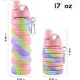 thumbnail image 3 of Botella de agua deportiva de silicona plegable, tamaño ajustable de 500 ml, fitness al aire libre, viajes, camping, montañismo (polvo de camuflaje), 3 of 5