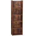 thumbnail image 2 of HomGarden 5-Tier Small Open Shelf Bookcase Narrow Bookshelf Storage Unit for Home, Living Room Bedroom, Rustic Brown, 2 of 5