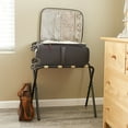 thumbnail image 3 of Household Essentials Luggage Rack, Black Frame with Khaki Straps, 3 of 5