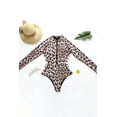 thumbnail image 6 of Charmo Women's One Piece Rashguard Leopard Swimsuit Zip Front Surfing Shirt Sun Protection, 6 of 6