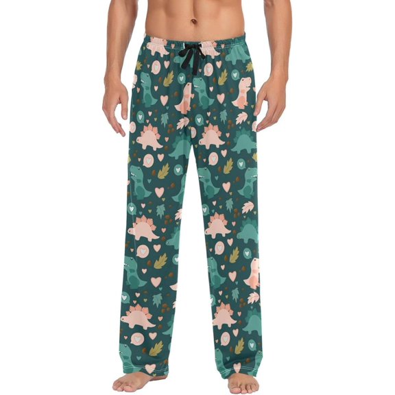 GZHJMY Dinosaur Pajama Pants for Men, Lounge Pants Lightweight Men Pajama Bottoms with Drawstring Pockets, Christmas New Year Birthday Gifts, XX-Large