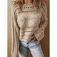 thumbnail image 5 of Fall Sweaters Round Neck Crochet Hollow Out Cute Winter Pullover Sweaters for Women Trendy 2025  L, 5 of 7