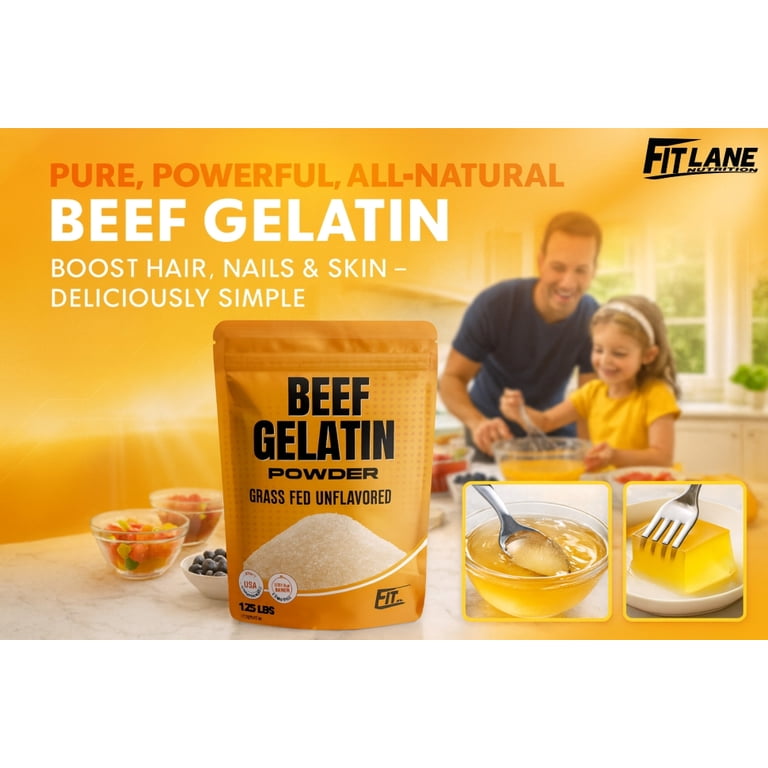 Beef Gelatin Powder 6 oz - Grass-Fed, Unflavored, Non-GMO - Premium Thickening Agent for Cooking & Baking