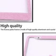 thumbnail image 3 of 2 Pack Bling License Plate Frame，Handcrafted Bling Rhinestone Premium Stainless Steel License Plate Frame，Clear Color Rhinestone Crystal, 3 of 12