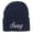 Navy, variant on White SWAG Embroidered Long Beanie - Navy OSFM