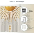 thumbnail image 3 of Mid Century Sun Shower Curtain 72Wx72L Inch Boho Abstract Arch Moon Phase Aesthetic Modern Minimalist Beige Artwork Cloth Fabric Waterproof Polyester Bathroom Decor Set with 12 Pack Hooks, 3 of 6