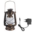thumbnail image 3 of Lampe de Camping, Lanterne LED Portable Prise EU 110-240V Style Rétro pour Extérieur Noir, Bronze, 3 of 8