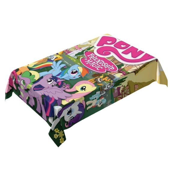 My Little Pony-theme square tablecloth has an iconic print, fits most tables, and is easy to care for perfect gifts for fans friends and family，55" x 71"（140*180cm）