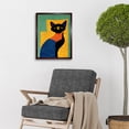thumbnail image 2 of Modern Abstract Minimalist Cat Art Print Framed Poster Wall Decor 12x16 inch, 2 of 5